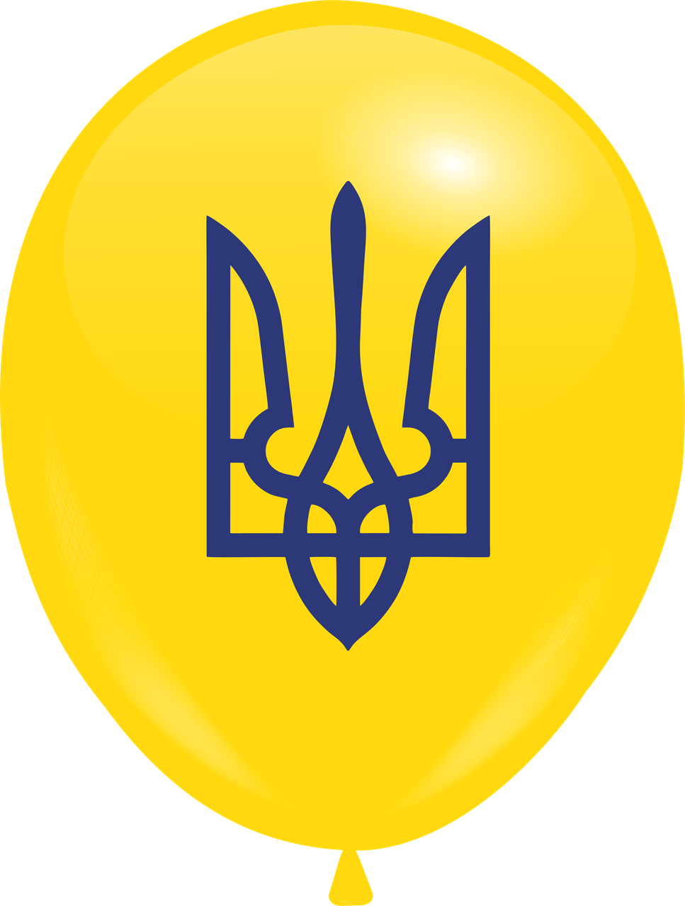 Кулі 12" Жовті з мал."Герб України" , 10 шт,  1 стор.