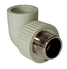 Куток Ø32 х 1/2"З(зовнішня різьба),поліпропіленовий сірий Tebo®