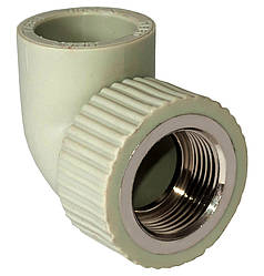 Кутник Ø32 х 1/2"В(внутрішня різьба),поліпропіленовий сірий Tebo®