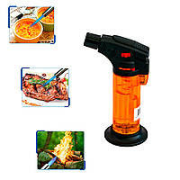 Мини газовая горелка с пьезоподжигом Blow Torch Jet Lighter Оранжевая кулинарная горелка, мини фломбер (GK)