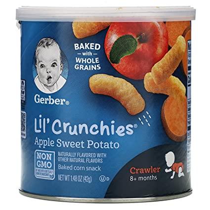 Gerber, Lil' Crunchies, для дітей від 8 місяців, яблуко та батат, 42 г (1,48 унції) Gerber, Lil' Crunchies, для дітей від 8 місяц