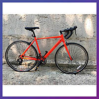 Велосипед шоссейный двухколесный одноподвесный на алюминиевой раме Crosser XC 500 28" рама 20" красный