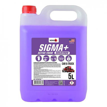 Nowax активна піна Sigma+ Active Foam Dosatron концентрат для безконтактної мийки 5л, фото 1