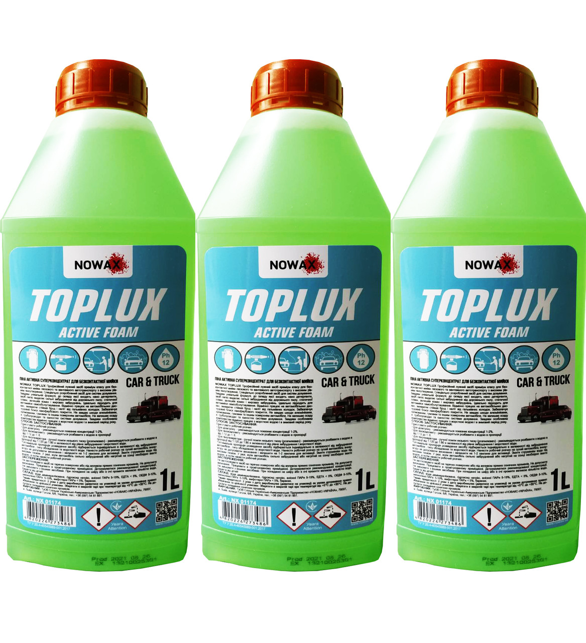 Автошампунь - концентрат Nowax Toplux Active Foam, 3 л