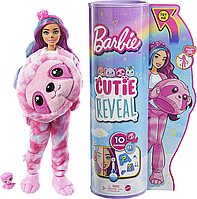 Кукла-сюрприз Barbie Cutie Reveal Ленивец Меняет цвет Шарнирная HJL59
