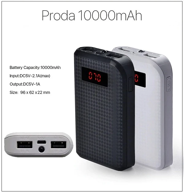 Аккумулятор внешний Remax Proda 10000 mAh Power Bank - фото 5 - id-p1617528141