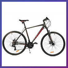 Велосипед гірський двоколісний на алюмінієвій рамі Crosser Hybrid 28" рама 21" чорний