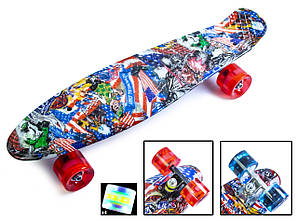 Penny Board "Graffiti" NBA. Блискучі колеса.