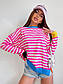Жіноча кофта в смужку вільного фасону з окантовкою (р. 42-46) 22KF1412, фото 5