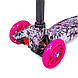 Дитячий самокат MAXI Pink Forest Світні колеса, фото 3