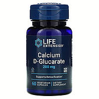 Кальций D-глюкарат, Life Extension, 200 мг, 60 растительных капсул