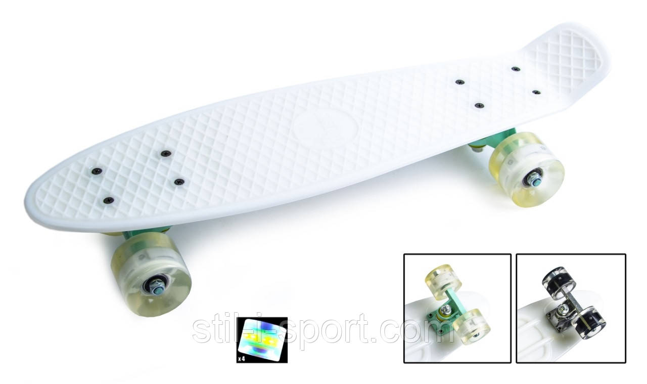 Penny Board Белый Светящиеся колеса