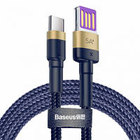 Кабель Baseus Cafule HW Quick Charging Double-sided Сable USB/Type-C 40W (100 см, GOLD/BLUE) (CATKLF-PV3)