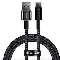 Кабель синхронизации Baseus Tungsten Gold Fast Charging Type C 66W 1m Cable, Black