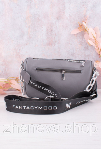 Жіноча сіра сумка клатч чудової якості, екошкіра, фото 1