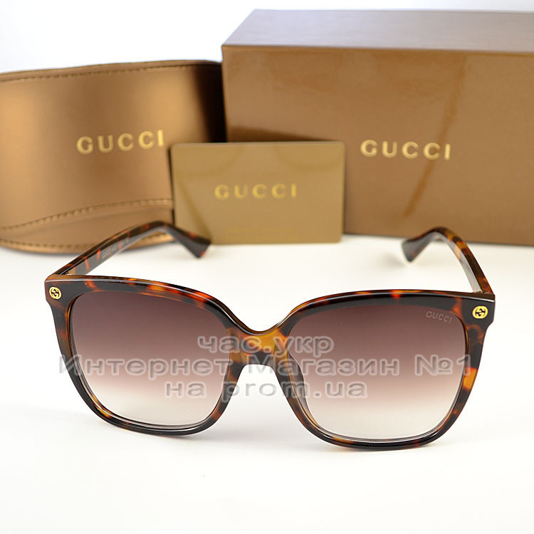 Жіночі окуляри Gucci леопардові коричневі Квадратні новачка 202 сонце захисні Стильні Гуччі