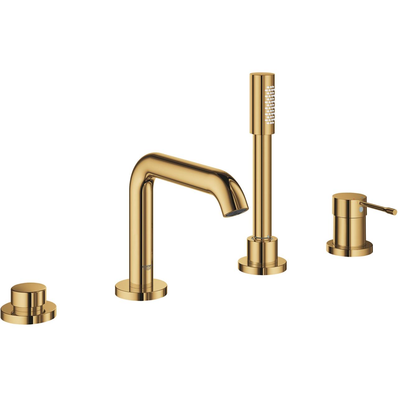 Змішувач вбудований в борт ванни на чотири отвори GROHE Essence золотий латунь 19578Gl1