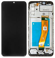 Дисплей Samsung Galaxy A02s A025, Galaxy M02s M025 (желтый шлейф) с тачскрином и рамкой, оригинал 100% Service