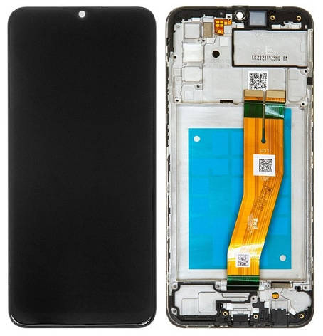 Дисплей Samsung Galaxy A02s A025, Galaxy M02s M025 (желтый шлейф) с тачскрином и рамкой, оригинал 100% Servic, фото 2