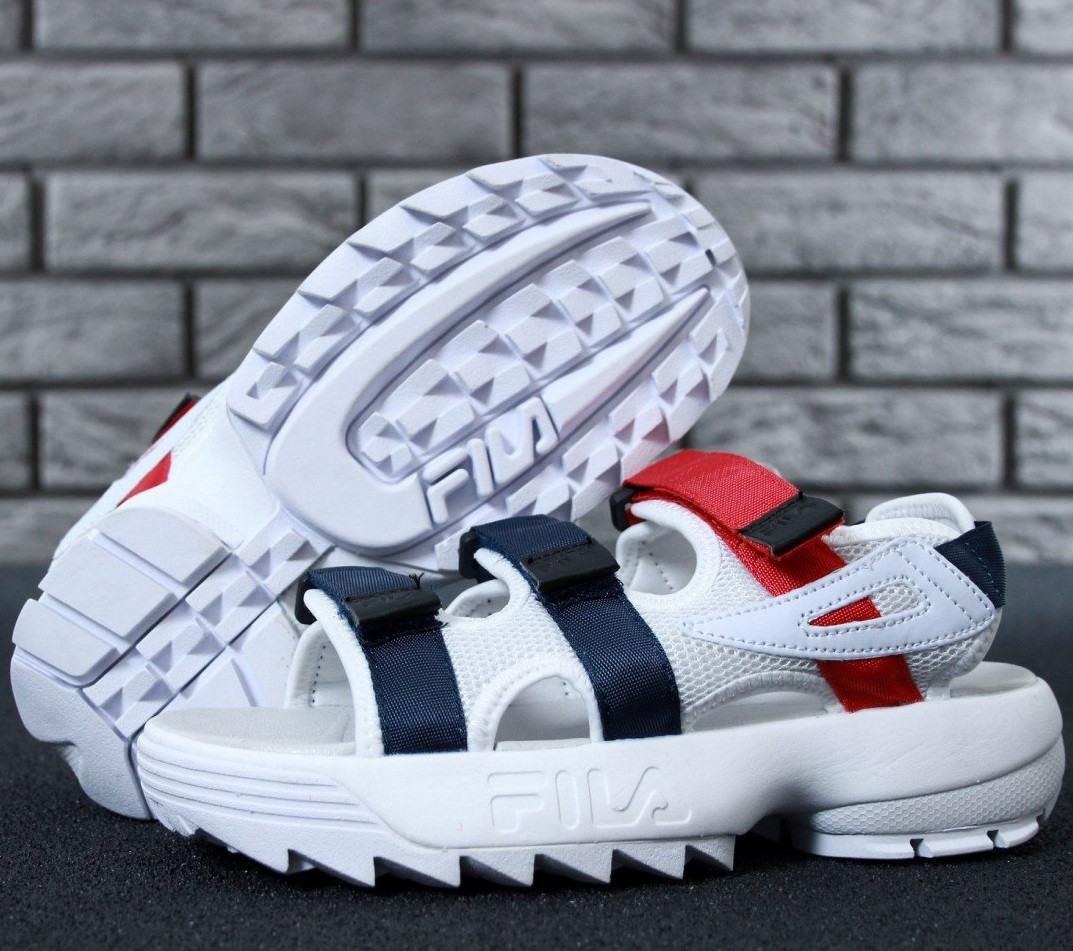 Чоловічі і жіночі сандалі Fila Sandals black/white. Живе фото. Топ якість! (топ ААА+)