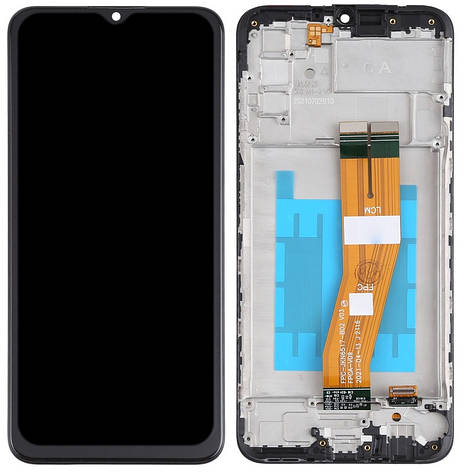 Дисплей Samsung Galaxy A03s A037 с тачскрином и рамкой, оригинал 100% Service Pack , Black, фото 2