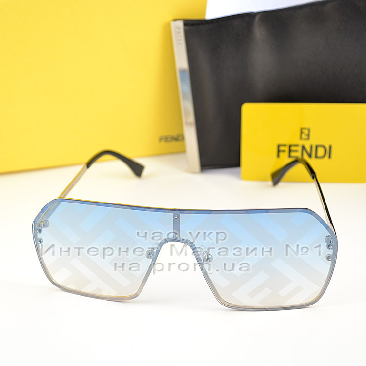 Маска окуляри Fendi Logo блакитні жіночі сонце захисна лінза Фенді Модні 202 Стильні