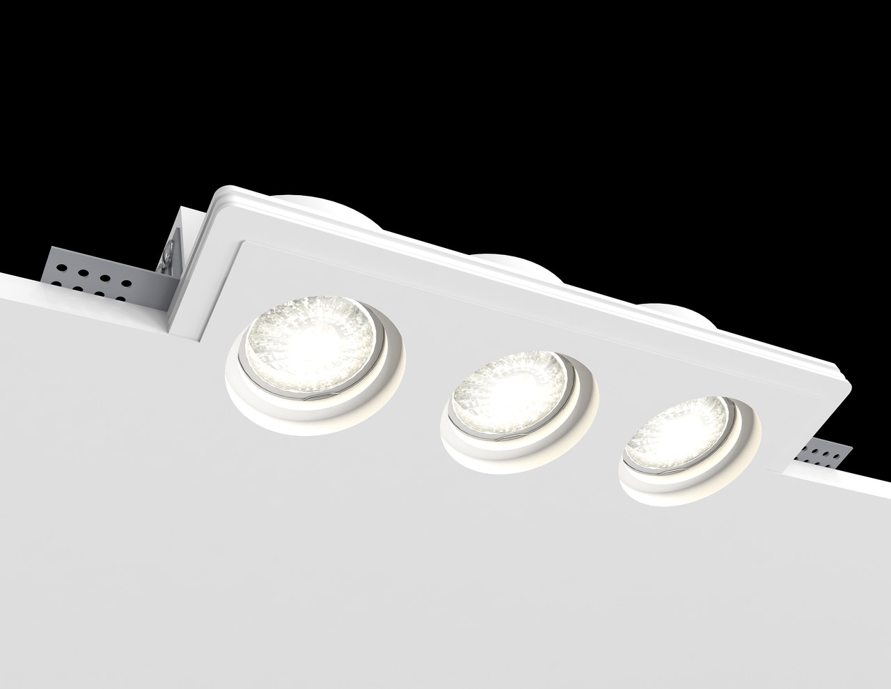 Гіпсовий світильник Promin Trio S 260x100mm МГВ-75mm  білий Trio S