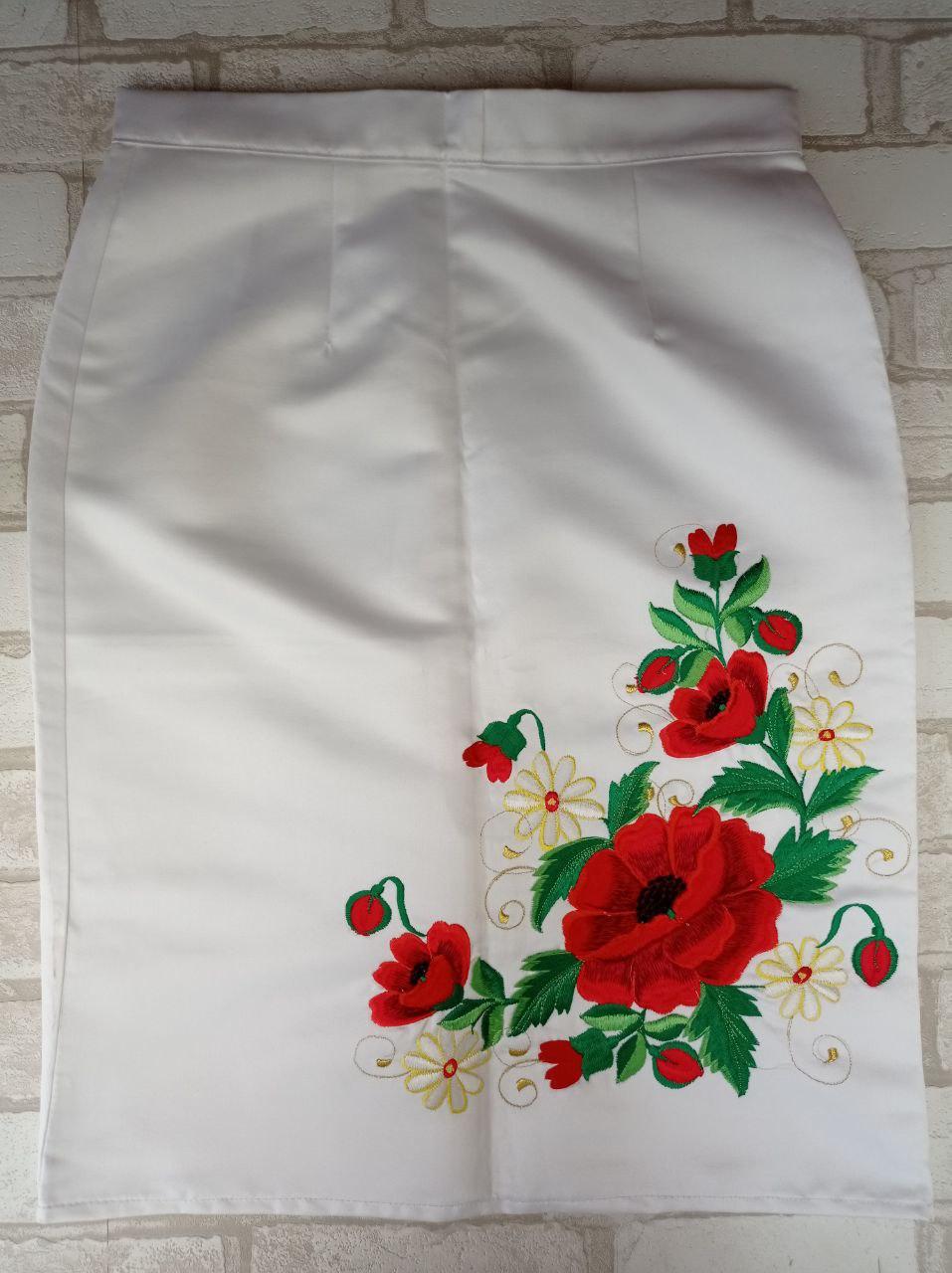 Спідниця біла з вишивкою, 44 р-ри, фото 1