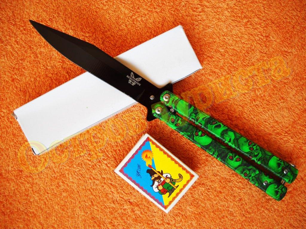 Нож-балисонг Benchmade Scull Green (нож-бабочка) — Купить Недорого на ...