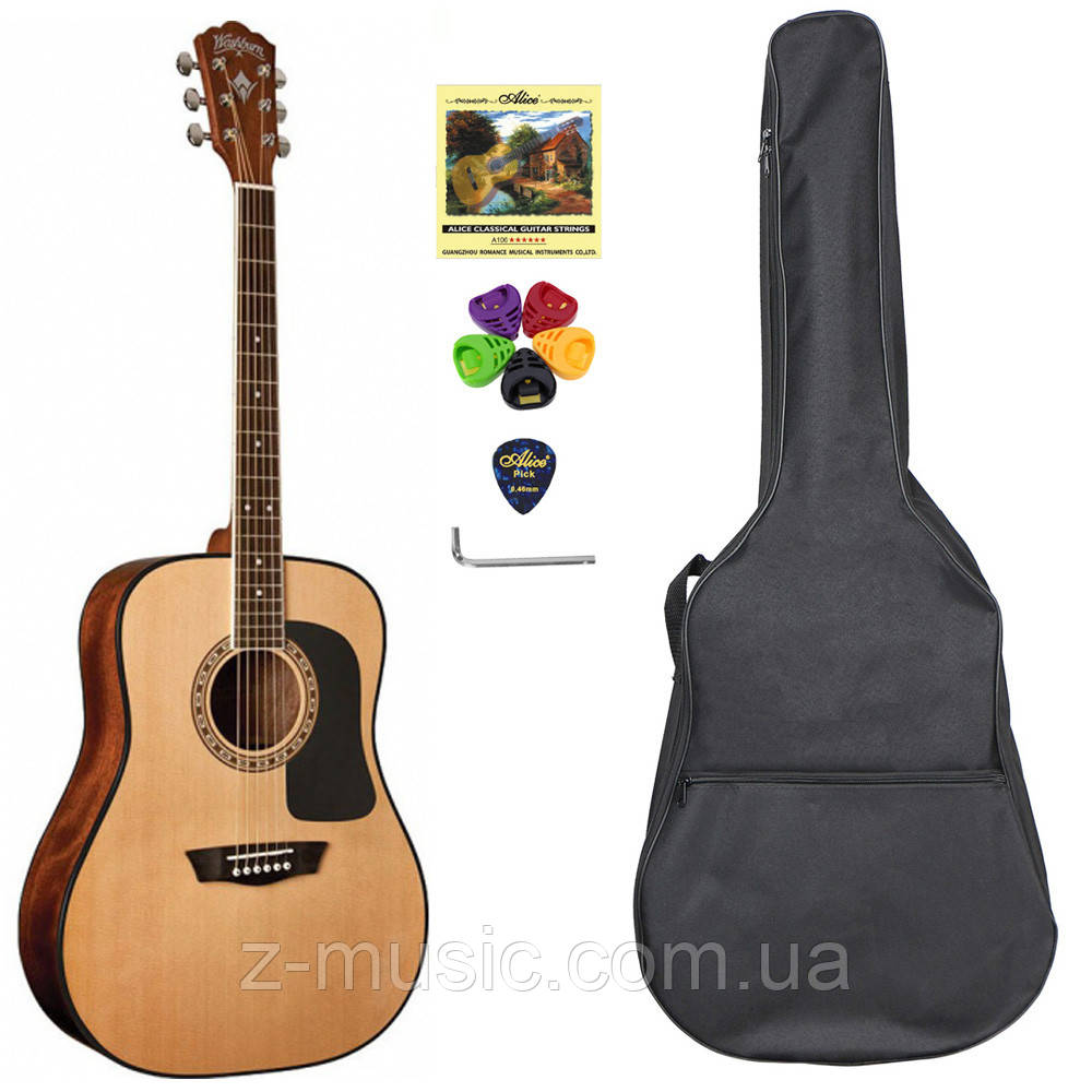 Гітара акустична Washburn AD5 (чохол, скарбничка, медіатор, струна, ключ), фото 1