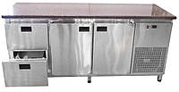 Холодильный стол Tehma 2 двери и 2 выдвижных ящичка с гранитной столешницей