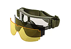 Тактичні окуляри-маска Revision Desert Locust, 3 лінзи, колір хакі, фото 5