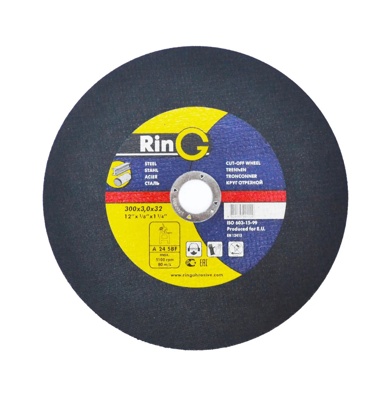 Круг відрізний для металу Ring 300x3,0x32 для ручних шліфмашин, фото 1