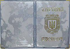Глянцева обкладинка на паспорт України «Мармур» колір білий