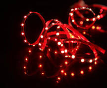 Світлодіодна гнучка стрічка 12 вольт 7,2 Вт S форми зігзаг  червона IP65 S-червона-IP65