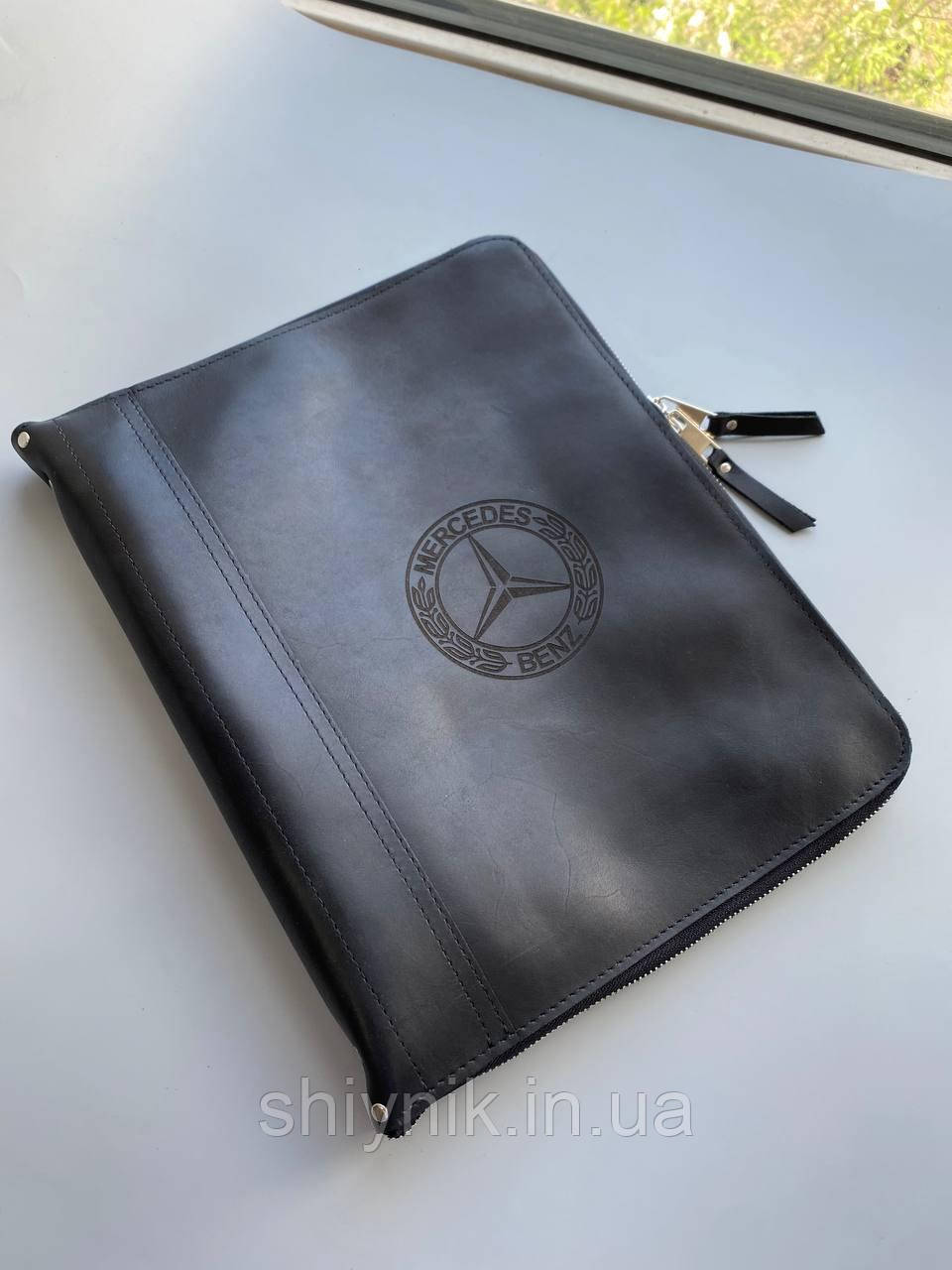Шкіряна папка для документів на автомобіль FAMILY FOLDER чорна