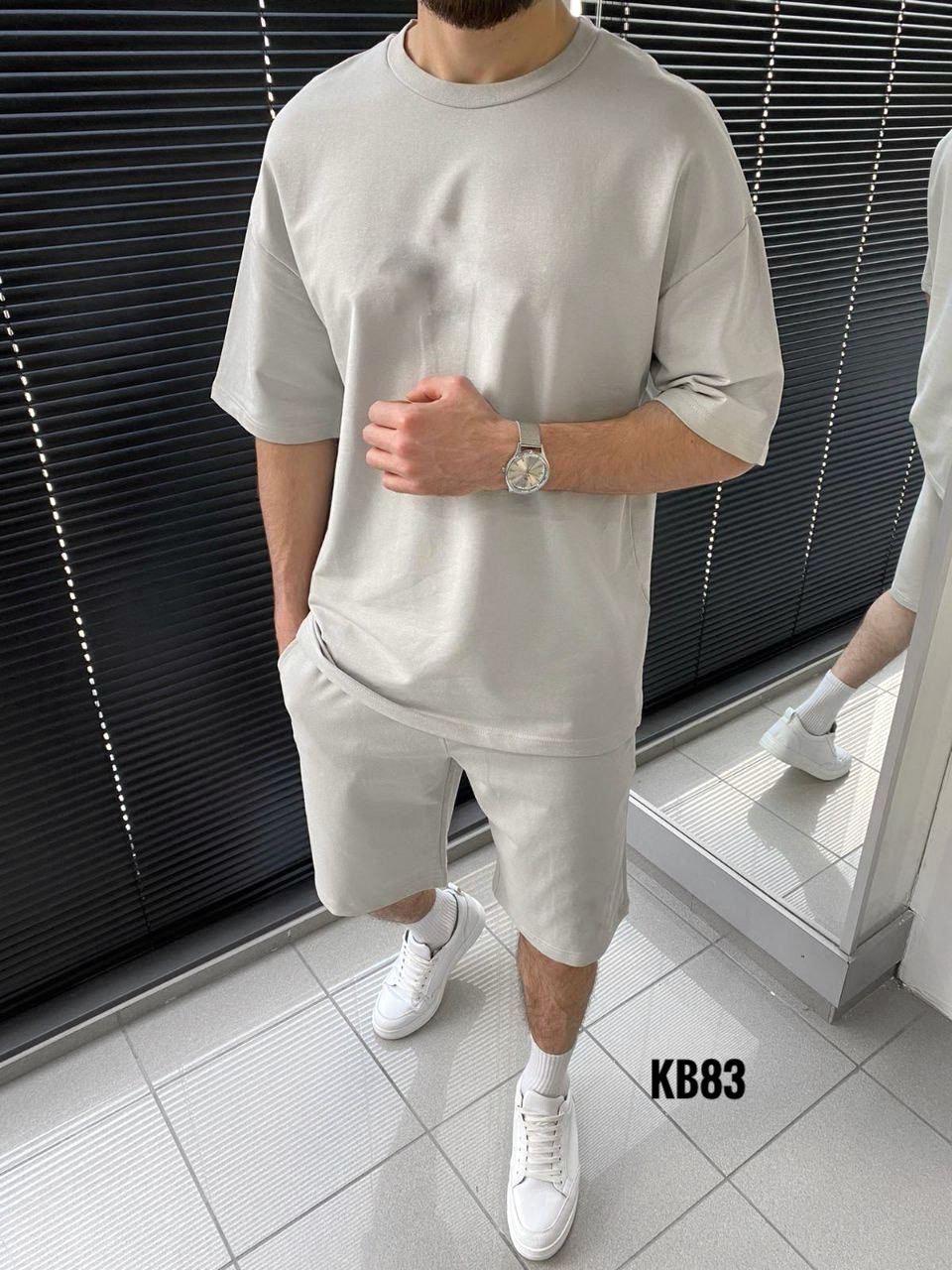 Костюм чоловічий літній сірий футболки та шорти однотонний Grey, фото 1