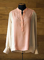 Шелковая бежево персиковая женская блузка truly, размер s