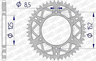 Зірка AFAM 520 AL-Grooved Chainwheel - Beta (Gun Metal), 48z