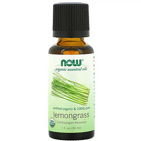 Органічна ефірна олія лемонграсу NOW Foods, Organic Essential Oils "Lemongrass" (30 мл)