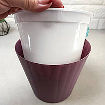 Горщик для кімнатних рослин з дренажною вставкою 0,86 л 13,0 * 11,2 см, Ібіс фіолетовий Алеана, фото 4