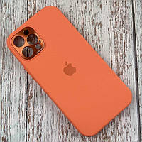Силиконовый Чехол на iPhone 12 Pro Max 6.7" Metal Camera Lens Оранжевый