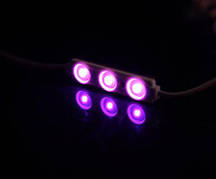 Фіолетовий світлодіодний модуль purple  пурпурний 0.72Вт три світлодіоди SMD2835 з лінзою кластер