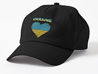 Кепка Унисекс с патриотическим принтом Ukraine, Украина сердцечко флаг