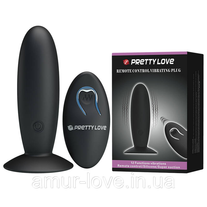 Анальний корок — Pretty Love Remote Control Vibrating Plug Black