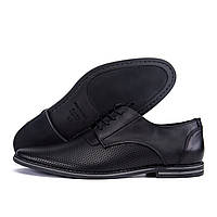 Мужские кожаные летние туфли VanKristi classic black