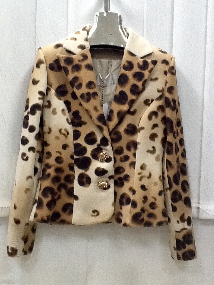 Піджак демісезонний кашемір леопардовий приталений Balizza, фото 1