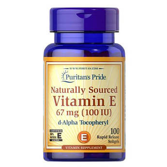 Puritan's Pride Vitamin E-100 IU Naturally Sourced 100 рідких капсул