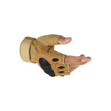 Тактичні рукавички Oakley відкриті Койот, безпалі армійські рукавички XL, фото 2