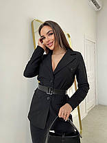 Стильний піджак з коміром на ґудзиках із підкладкою, фото 3